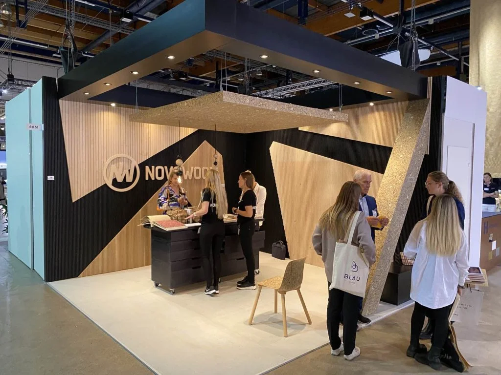 Novowood and solid wood interior panel in Habitare